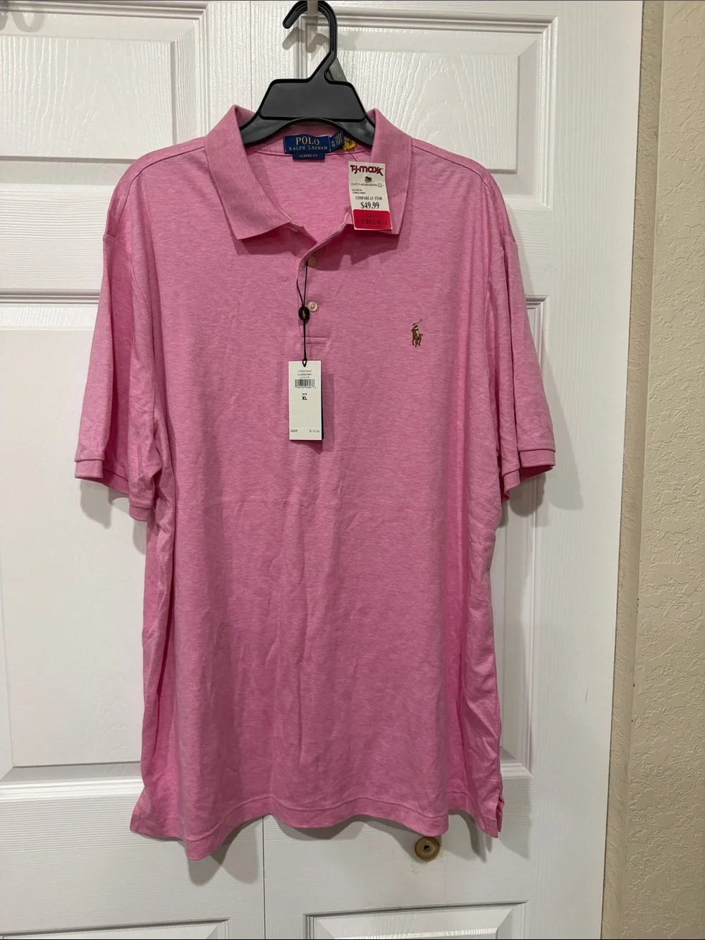 Ralph Lauren Men’s Polo Shirt in Pink with Embroidered Pony
